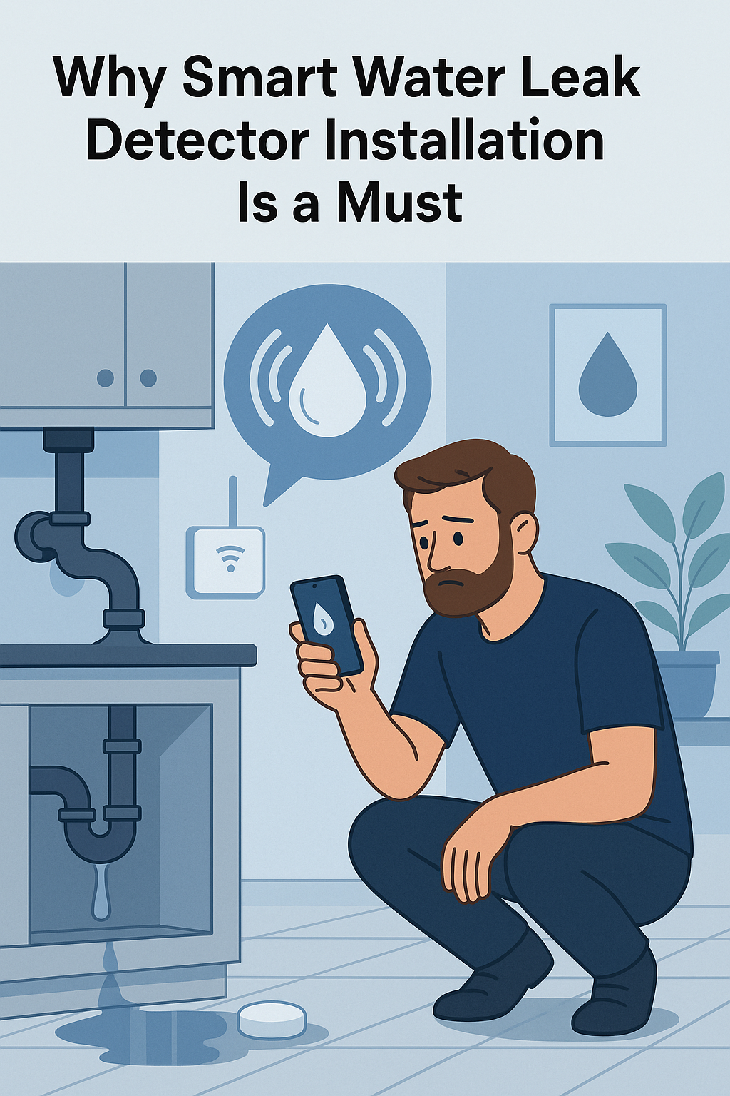 Smart Water Leak Detector Installation